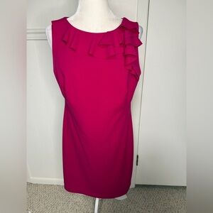 Ralph Lauren Fuchsia Dress with ruffle details size 12